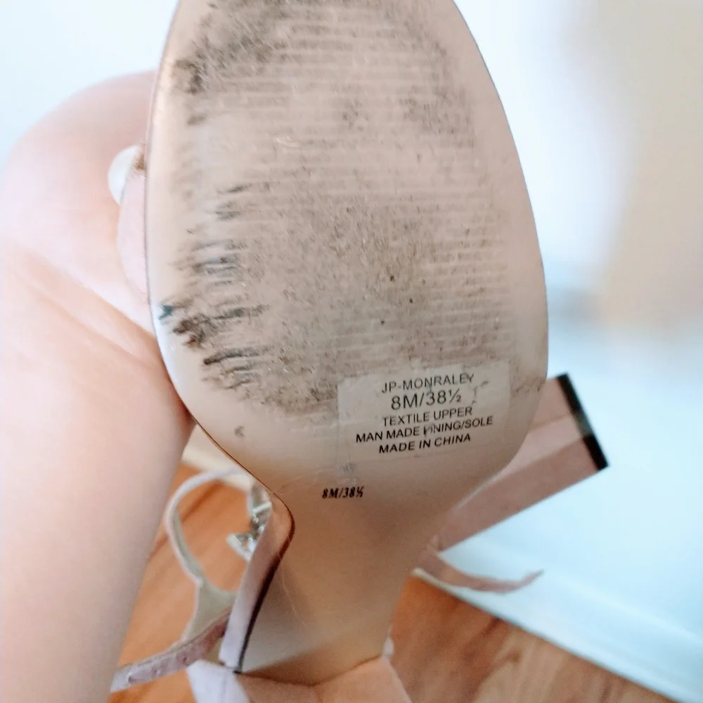 Jessica Simpson chunky heel, Pearl detail and ankle strap. Wear shown size 8